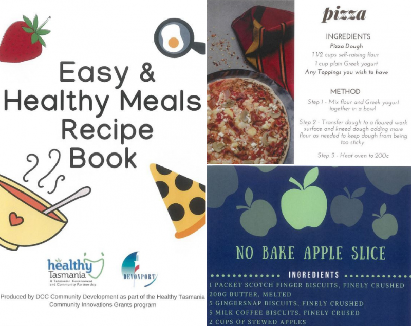 Recipe book provided to students to continue cooking healthy meals at home.
